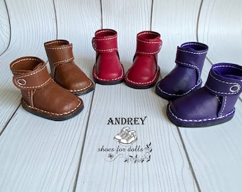 Botas para muñecas Sasha fabricadas en piel auténtica.
