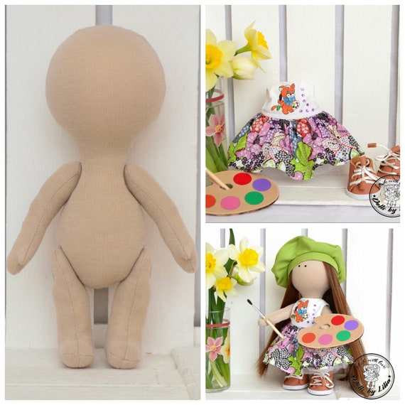 Kit Blank dolls body with clothes Minnie mouse Beige blank dolls Doll blank rag doll  the body of the doll textile doll 24 cm 9.44