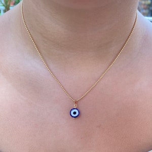 Evil Eye Necklace , Blue Evil Eye Bead , Evil Eye Charm Necklace , Nazar Evil Eye , Turkish Evil Eye , Gold Filled Necklace .