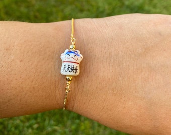 Maneki Neko Fortune Cat • Adjustable Chain Bracelet•Good Luck Cat •Healing - Protection -Adjustable Jewelry -Bracelet• Lucky cat