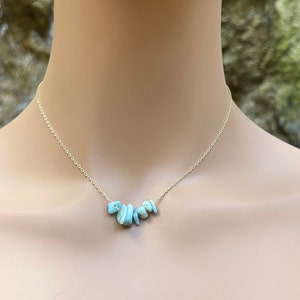 Larimar Necklace: Dainty Gold Filled Boho Jewelry