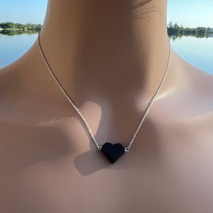 Protection Necklace • Azabache Heart • 925 Sterling Silver Necklace • Jet Stone Jewelry • Genuine Azabache • Gift • Azabache Jewelry •