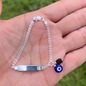 Sterling Silver Baby Bracelet: Evil Eye & Azabache Protection