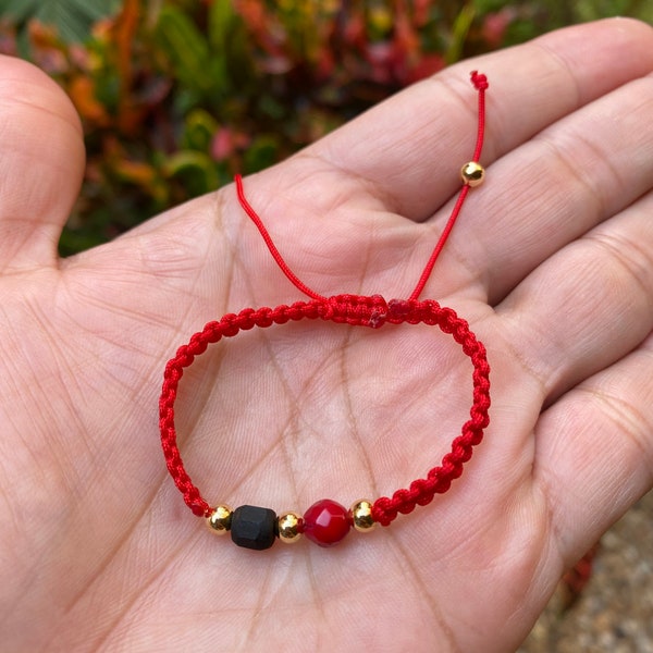 Azabache Bracelet • Baby Azabache• Jet Stone Bracelet • Macrame bracelet for baby’s • Protection newborn bracelet • Red Coral bracelet •