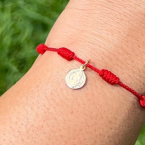 Saint Benedict Red String Bracelet: 7 Knot Protection Anklet