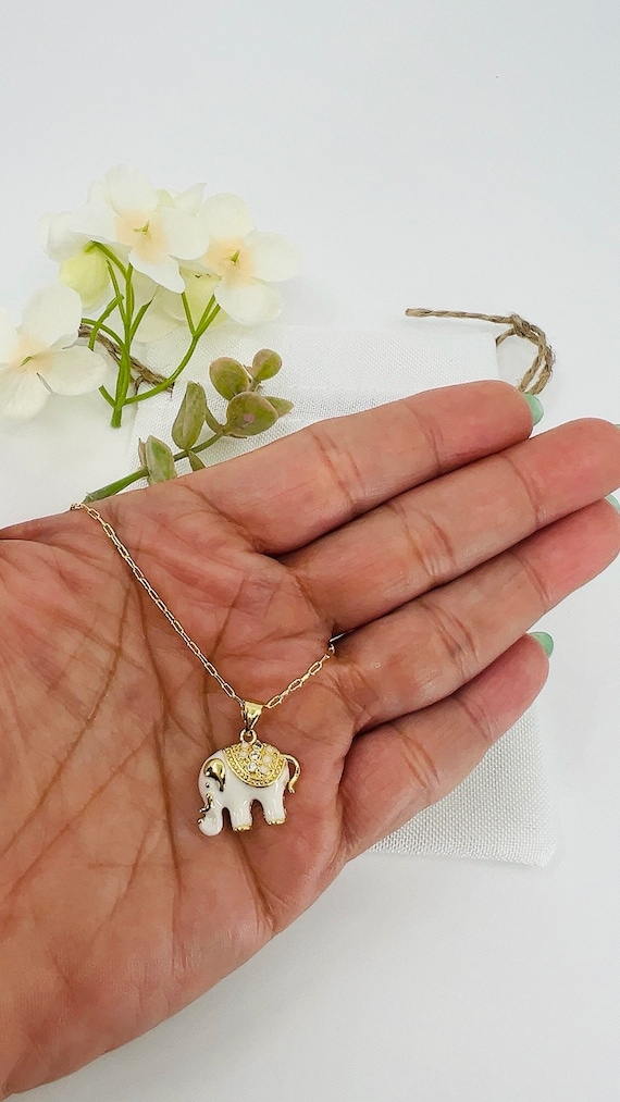 Elephant Necklace for Good Luck • Red Elephant • Turquoise