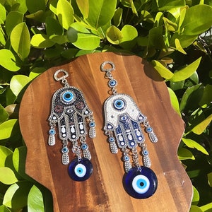 8” Protection Hamsa • Hand of Fatima with Evil Eye •Wall Hanging • Amulet Home Decor •Nazar Lucky Evil Eye • Evil Eye • Protection •