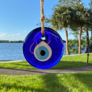 2 1/2”Turkish Evil Eye Ornament - Wall Hanging- Greek Evil Eye -8 cm Home Decor - Car hanging- Protection - 7 Cm •Good Luck .