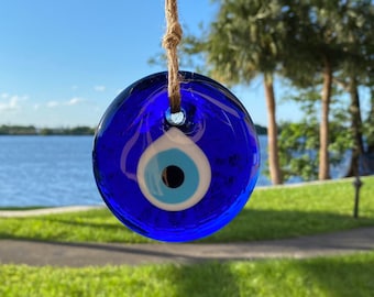 2 1/2”Turkish Evil Eye Ornament - Wall Hanging- Greek Evil Eye -8 cm Home Decor - Car hanging- Protection - 7 Cm •Good Luck .