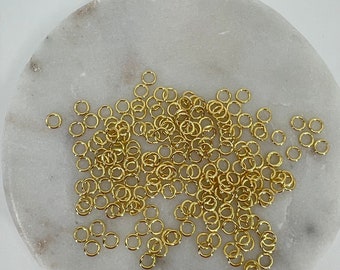 18K Gold Filled Jump Rings 4mm - 22 Gauge Jewelry Findings