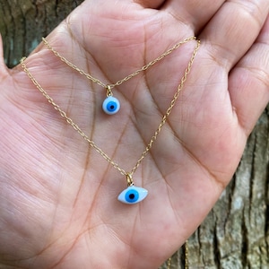 Tiny Evil Eye Necklace• Evil Eye Charm Necklace• Dainty Necklace •Protection Necklace • Evil Eye Jewelry•Gold Filled Jewelry