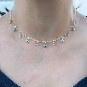 Evil Eye Necklace •18”Gold filled necklace • Protection Necklace • Mal de Ojo • Turkish Talisman •