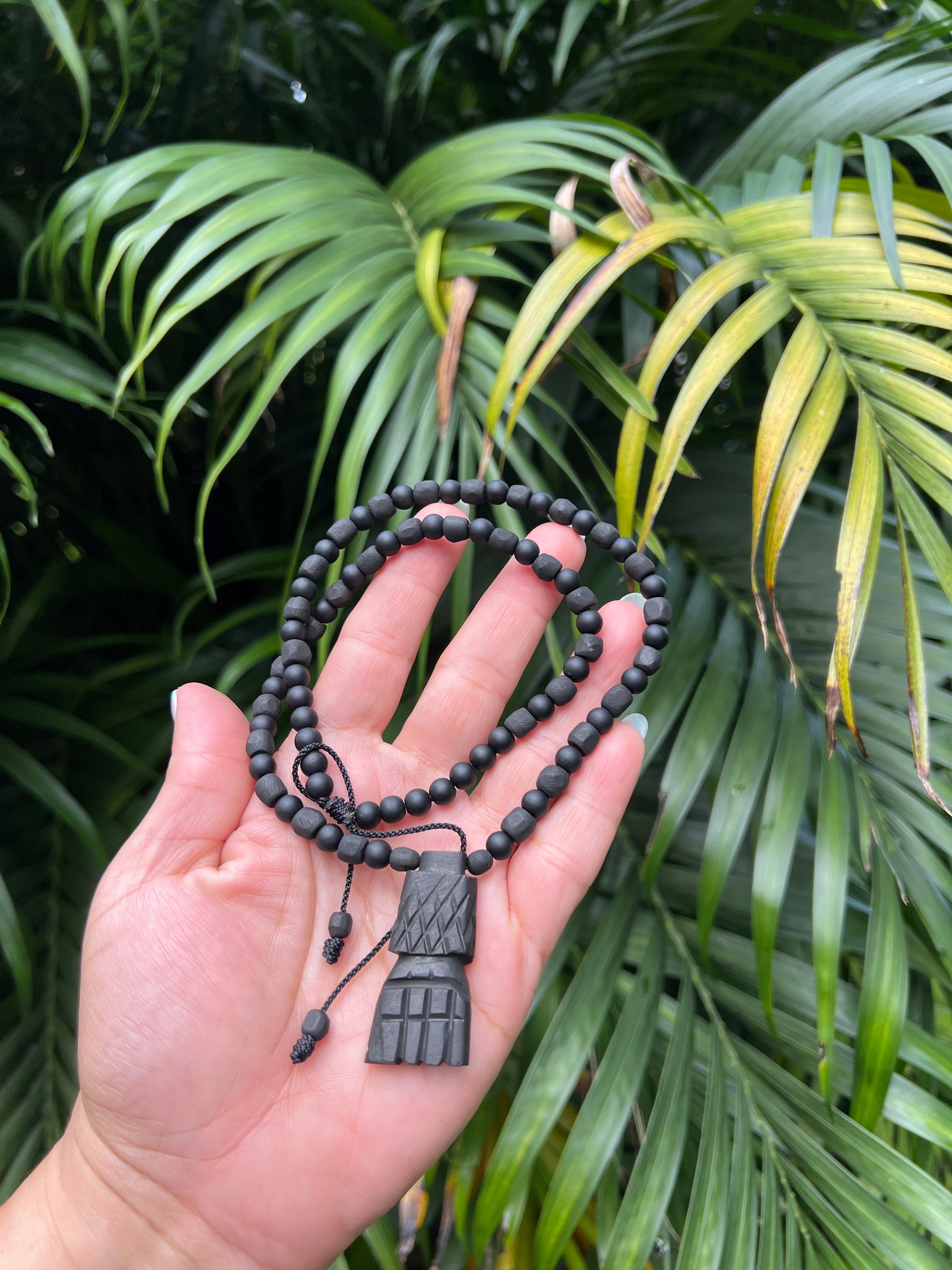 Genuine Azabache Jet Stone Fist Necklace: Handmade Protection