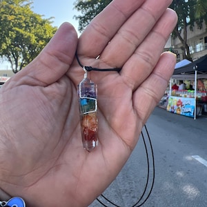 7 Chakras necklace •Rainbow Orgonite Necklace for EMF Protection• Yoga Jewelry • Meditation jewelry • Handmade jewelry •7 chakras Pendant •