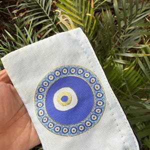 Turkish Evil Eye Coin Purse• Blue Bohemian• Evil Eye Bag •Pouch Bag • Evil Eye Accessories •