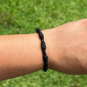Azabache Bracelet• Jet stone jewelry • handmade jewelry • Azabache for protection • Men jewelry • Mal de ojo jewelry •