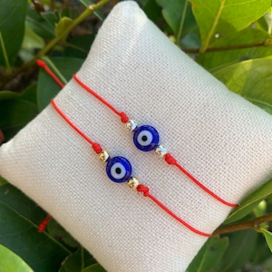 Red String Evil Eye Bracelet: Adjustable Handmade Protection Jewelry