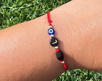 Evil eye  bracelet• red string bracelet•protection bracelet• amulet• baby shower gift• newborn gift • azabache• mal de ojo• Jet stone
