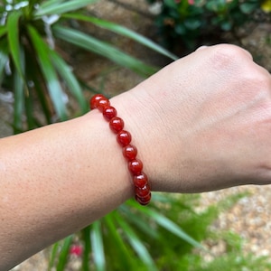 Carnelian Bracelet • 8mm Beaded bracelet• Stretchy bracelet •energy bracelet •motivation bracelet •Yoga bracelet • Meditation jewelry •