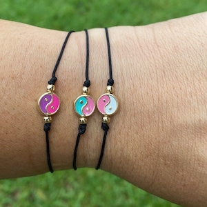 Yin Yang Bracelet • Adjustable Bracelet • Yin Yang String Bracelet  • Yin Yang Jewelry • Goldfilled Yin Yang charm • Wish Bracelet •