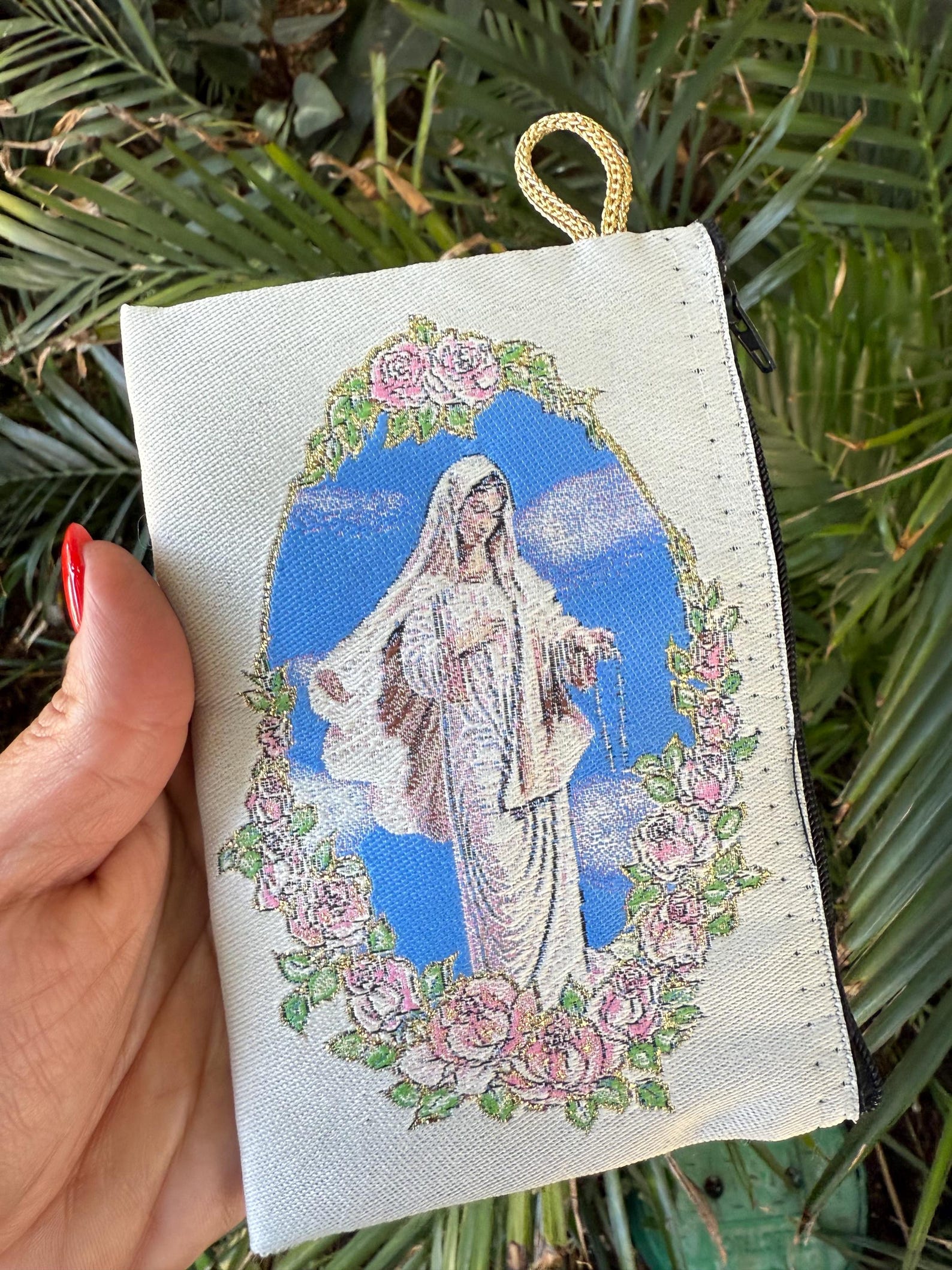 Virgin Mary Rosary Pouch: Embroidered Catholic Gift - Etsy
