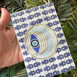 Turkish Evil Eye Coin Purse• Blue Bohemian• Evil Eye Bag •Pouch Bag • Evil Eye Accessories •