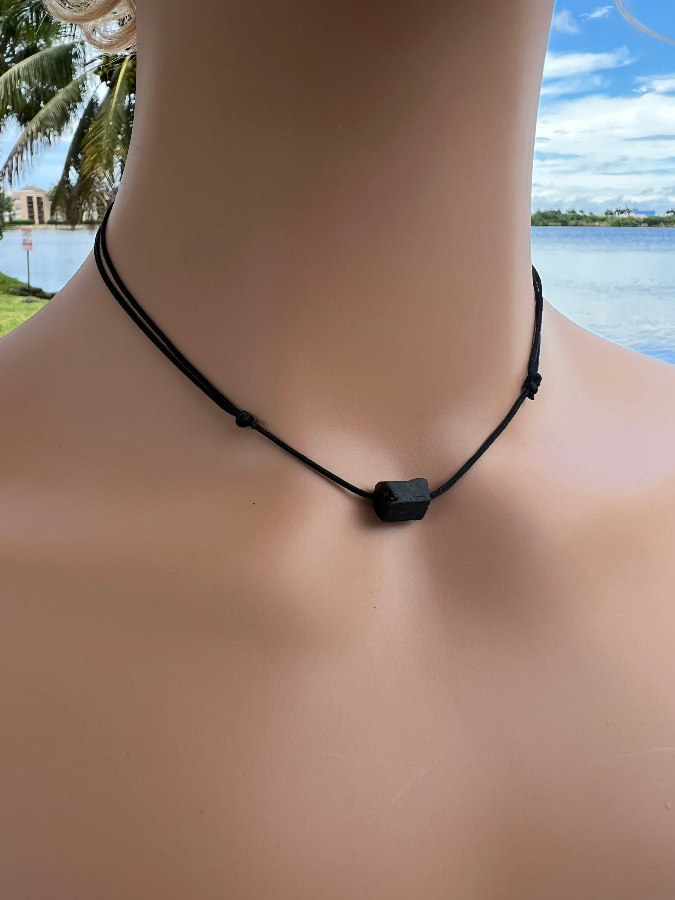 Black Band Necklace Etsy