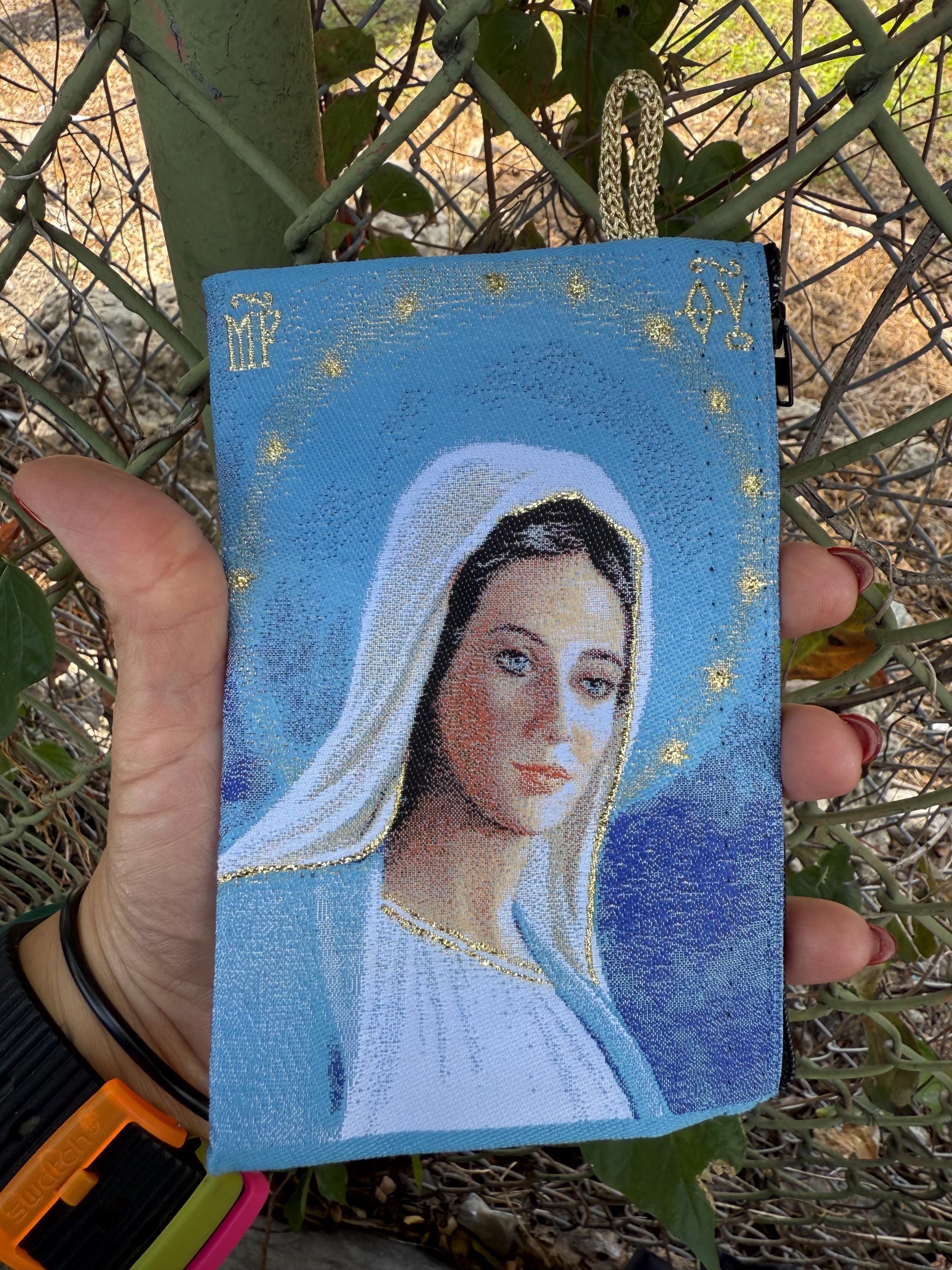 Virgin Mary Rosary Pouch: Embroidered Catholic Gift - Etsy