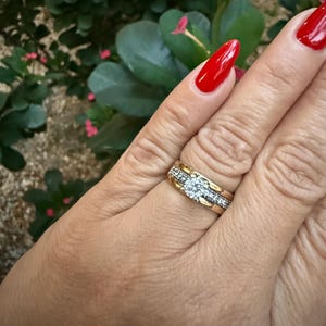 Round Engagement ring Gold Silver ring Travel ring Promise ring Wedding ring Simulated diamond ring Solitaire diamond ring Gift for her
