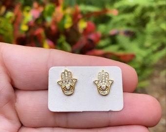 HAMSA Earrings 18 K Goldfilled Earrings Mano De Fatima Earrings