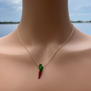 Italian Red Horn Pendant, Red Cornicello Necklace, Evil Eye Necklace, Good Luck & Protection Jewelry