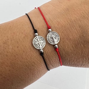 Saint Benedict Bracelet • Red string Bracelet• Religious Bracelet • Protection Bracelet • Spiritual Bracelet • Catholic Jewelry •