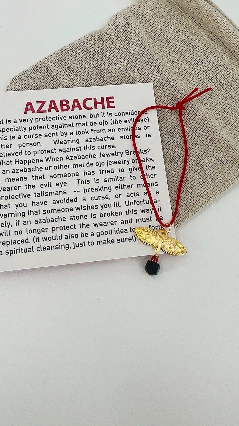 Dije Ojos De Santa Lucia•Genuine Azabache •Solid 10 K  Gold• Eye Amulet Pendant• Jet stone pendant• Baby protection• Mal de ojo pendant •