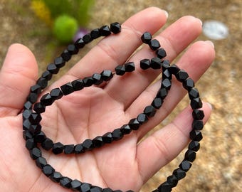 Genuine Azabache beads for jewelry • Jet stone beads • 5 mm Faceted cube • High quality of Azabache • Beads • Azabache Wholesale•  cube bead