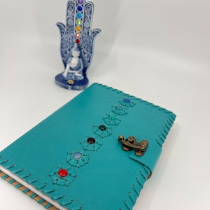 7 chakras Journal Notebook •Gratitude  Journal  diary • notebook journal leather with lock•