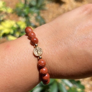 Goldstone bracelet • Saint benedict bracelet • aventurina bracelet • Handmade bracelet • jewelry for healing • Goldstone jewelry •