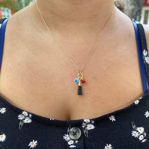 Genuine Azabache Hand , Evil Eye Charm , Azabache Charm , Jet Stone , Handmade Jewelry , 18K Gold Filled Chain, Unisex Gift