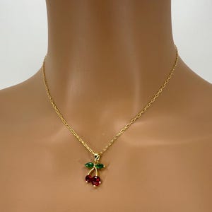 Cherry Gold Necklace •Cherry charm Necklace• best friend gift• 18K  Gold Filled Chain• Gift for her•Birthday Gift •Gift for her