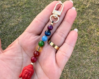7 Chakra Charm Keychain: Handmade Buddha Yoga Bag Charm