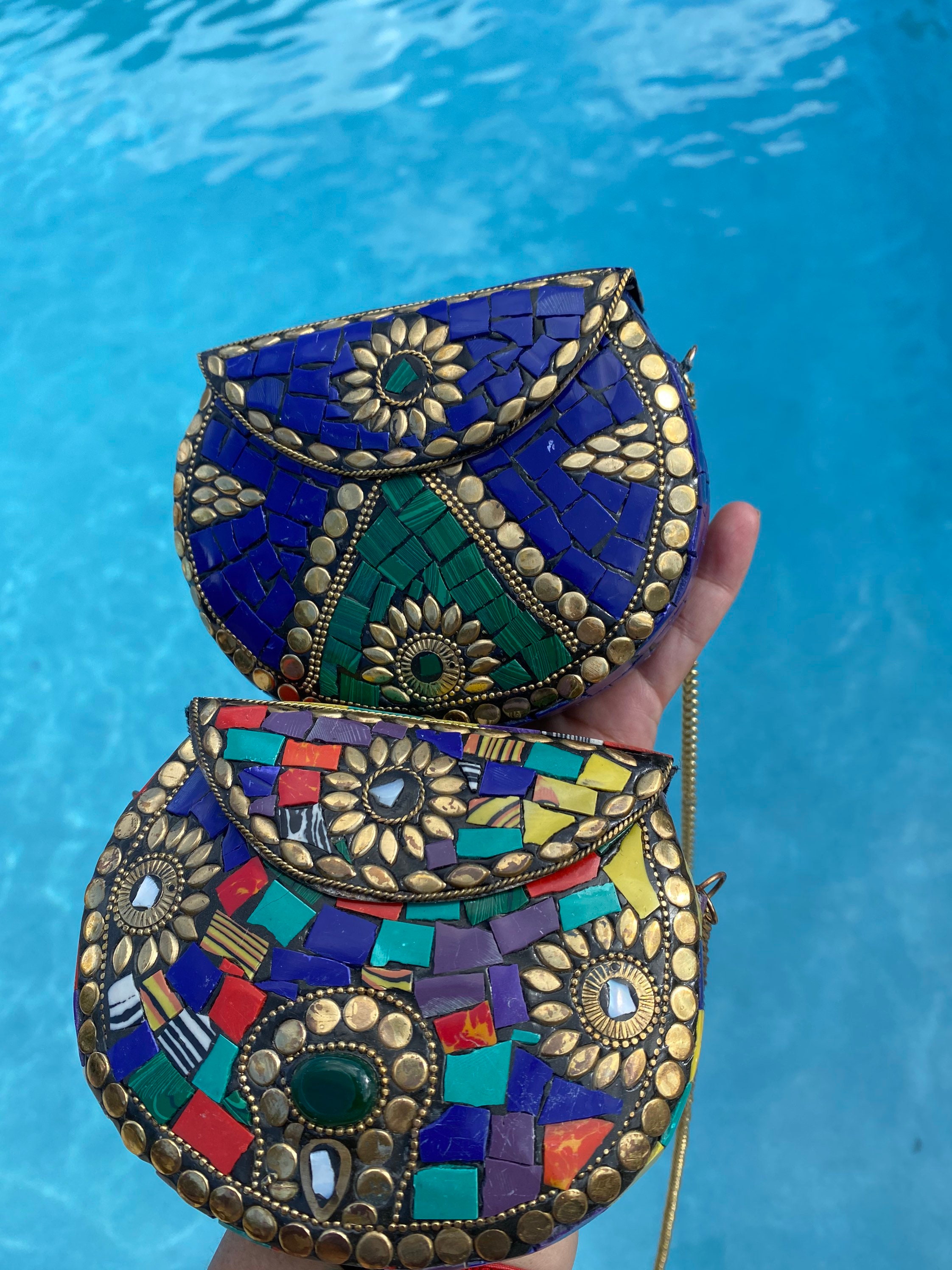5 Mosaic Purse Indian Purse Handmade Purse Gemstones Etsy