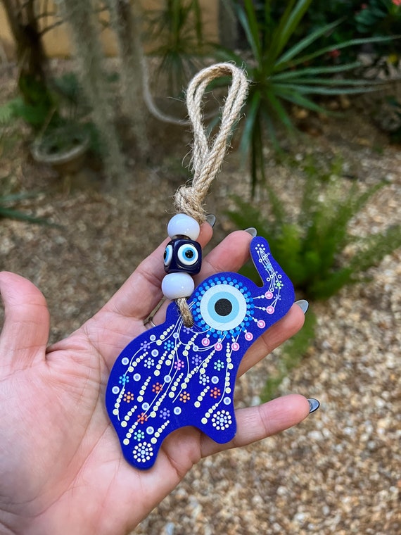 Amuleto Occhio Turco Con Elefante - Portafortuna Da Appendere Per Protezione - Foto 8
