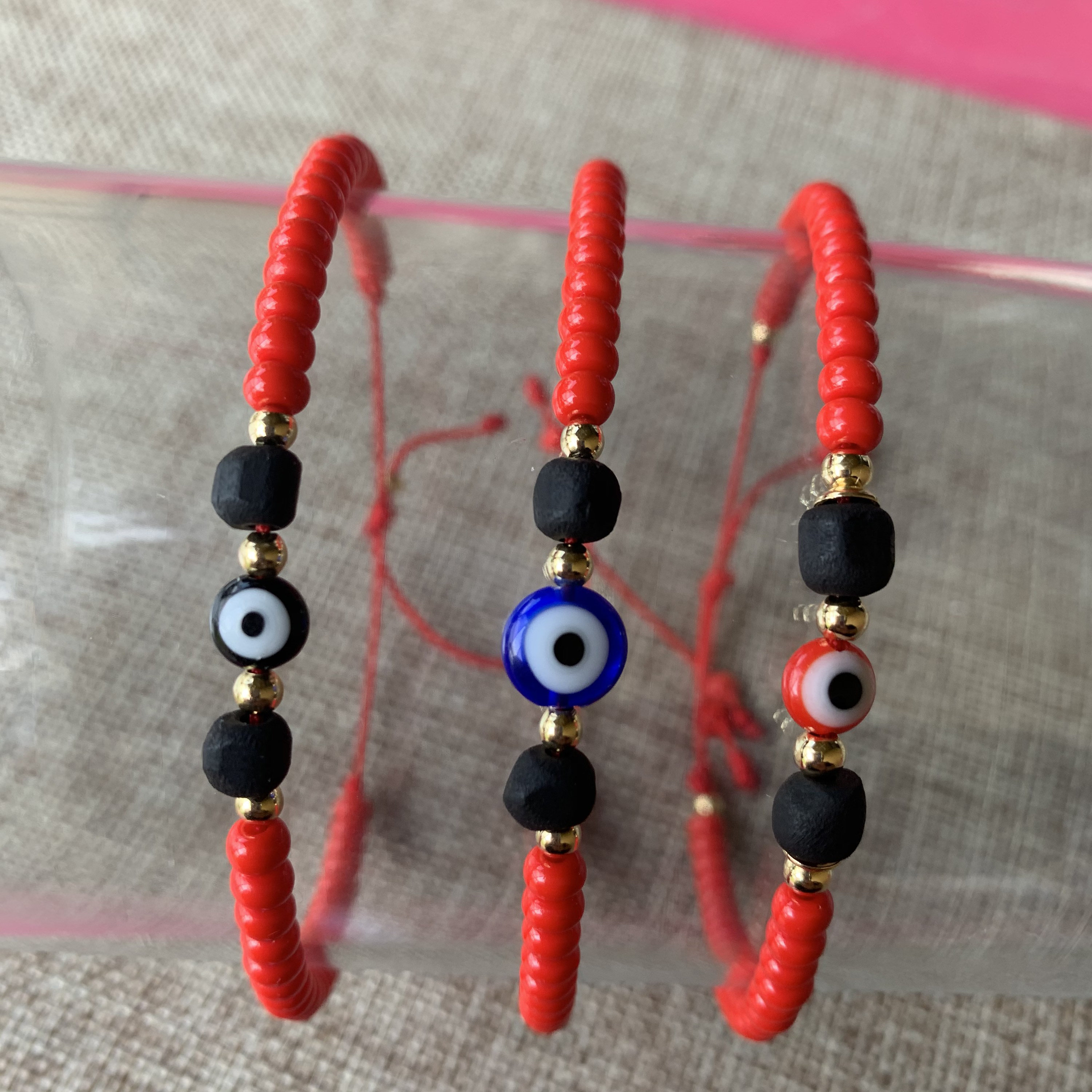 Genuine Azabache With Evil Eye Miyuki Beads Red String - Etsy