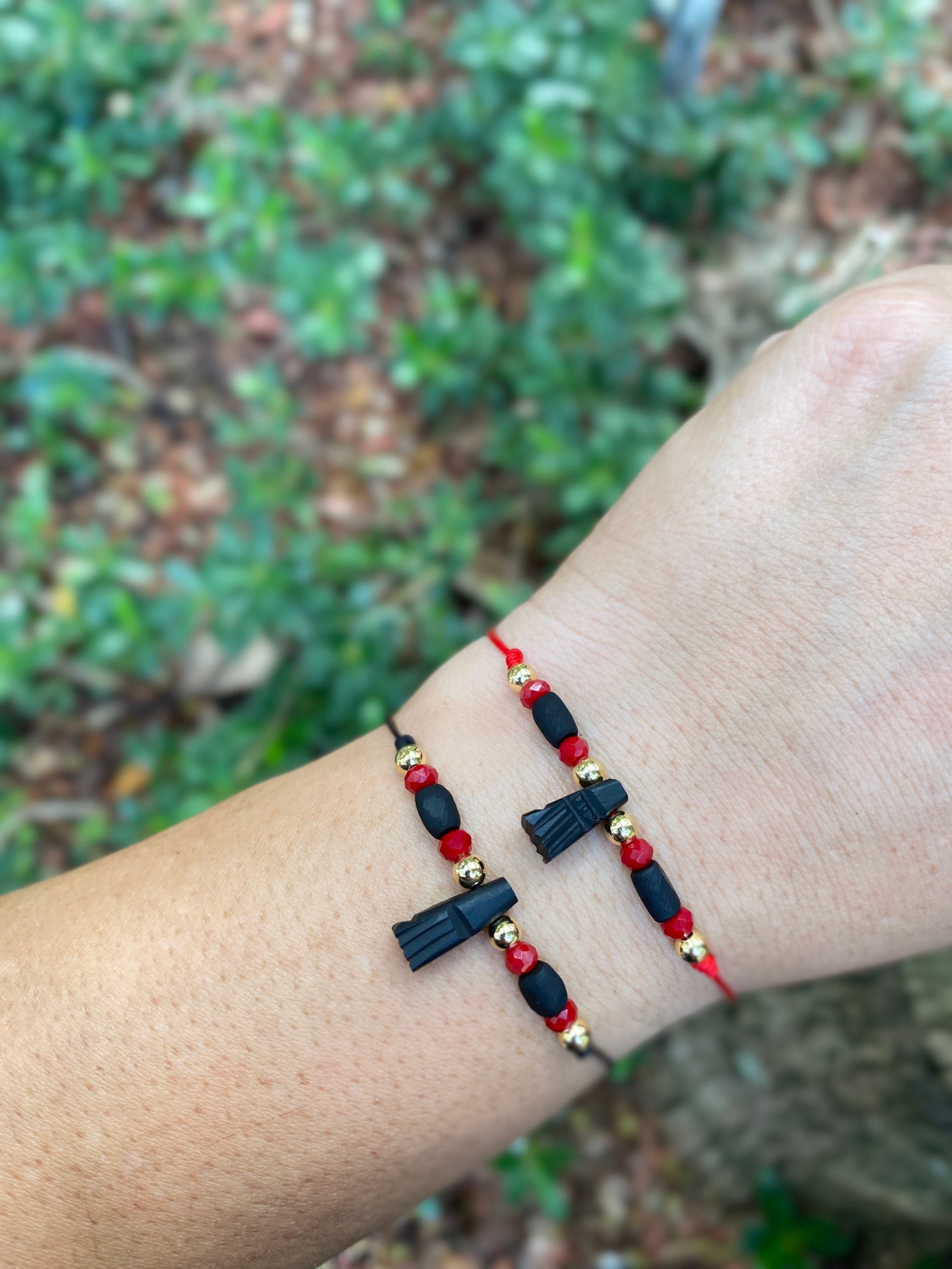 Genuine Azabache Figa Amulet Bracelet: Jet Stone Newborn
