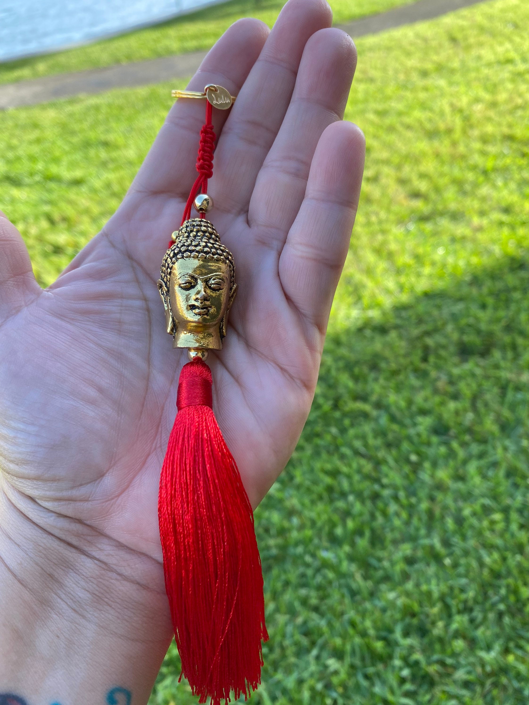 Buddha Keychain Yoga Accessories Bag Accessory Keychain Gold Keychain  Tibetan Buddha Handmade Keychain car Accessories 