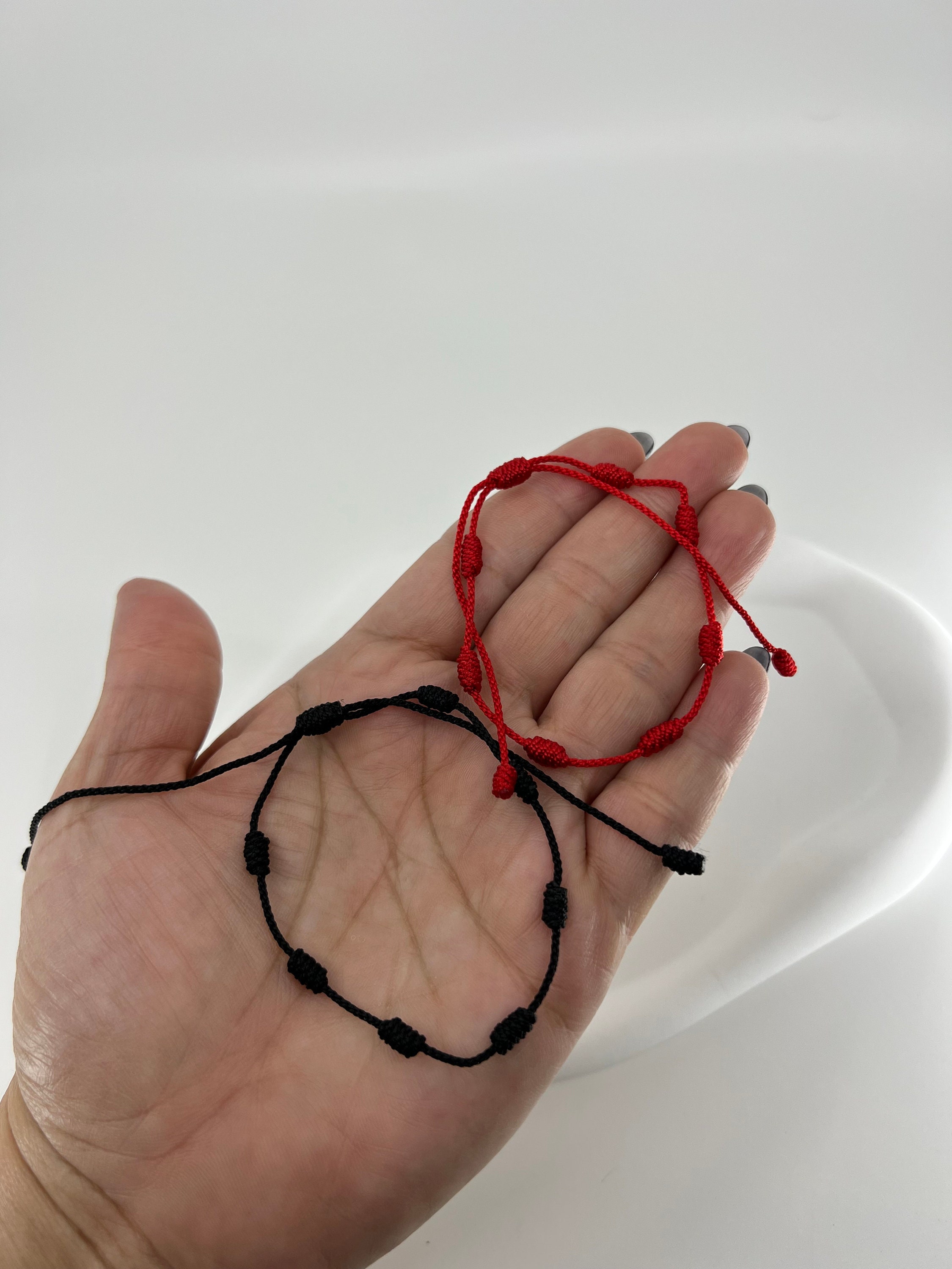7 Knots Red String Bracelet, Kabbalah Bracelet, Good Luck Bracelet