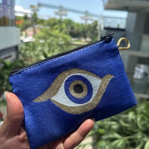 Turkish coin purse •Small Bag Organizer • Ethnic Bag • Evil Eye  Bag • Turkish evil eye wallet • Handmade Wallet• Cosmetic bag  •Coin Purse