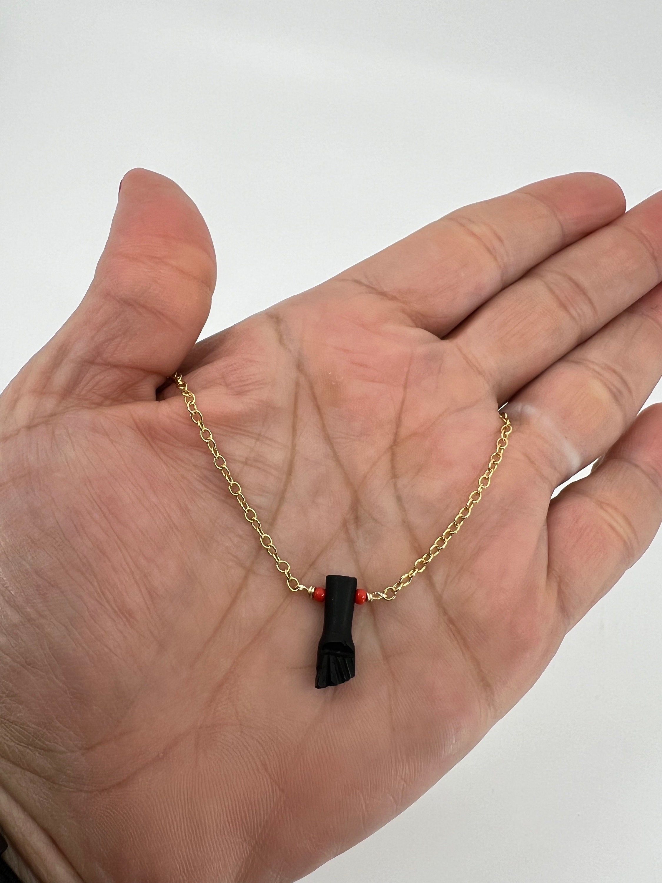 Azabache Fist necklace • Genuine Azabache jewelry • Jewelry for protection• Baby protection • Mal de ojo amuleto• Jet stone Jewelry •