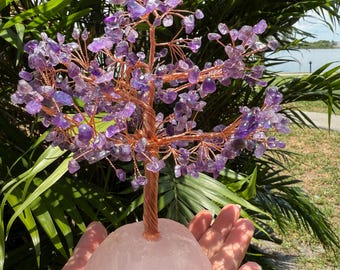 8 "großer Amethystbaum des Lebens •Klarheit, Ruhe und spiritueller Schutz• Geschenk für neues Zuhause• Handgefertigte Skulptur• Amethystkristall•