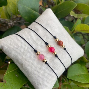 Gemstones Bracelet- Adjustable Bracelet- Red Jasper-Light Pink Agate -Healing Bracelets- Metaphysical Jewelry- Handmade Jewelry.
