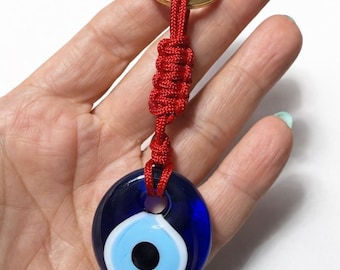Handmade Turkish Evil Eye Keychain: Car Accessory for Protection